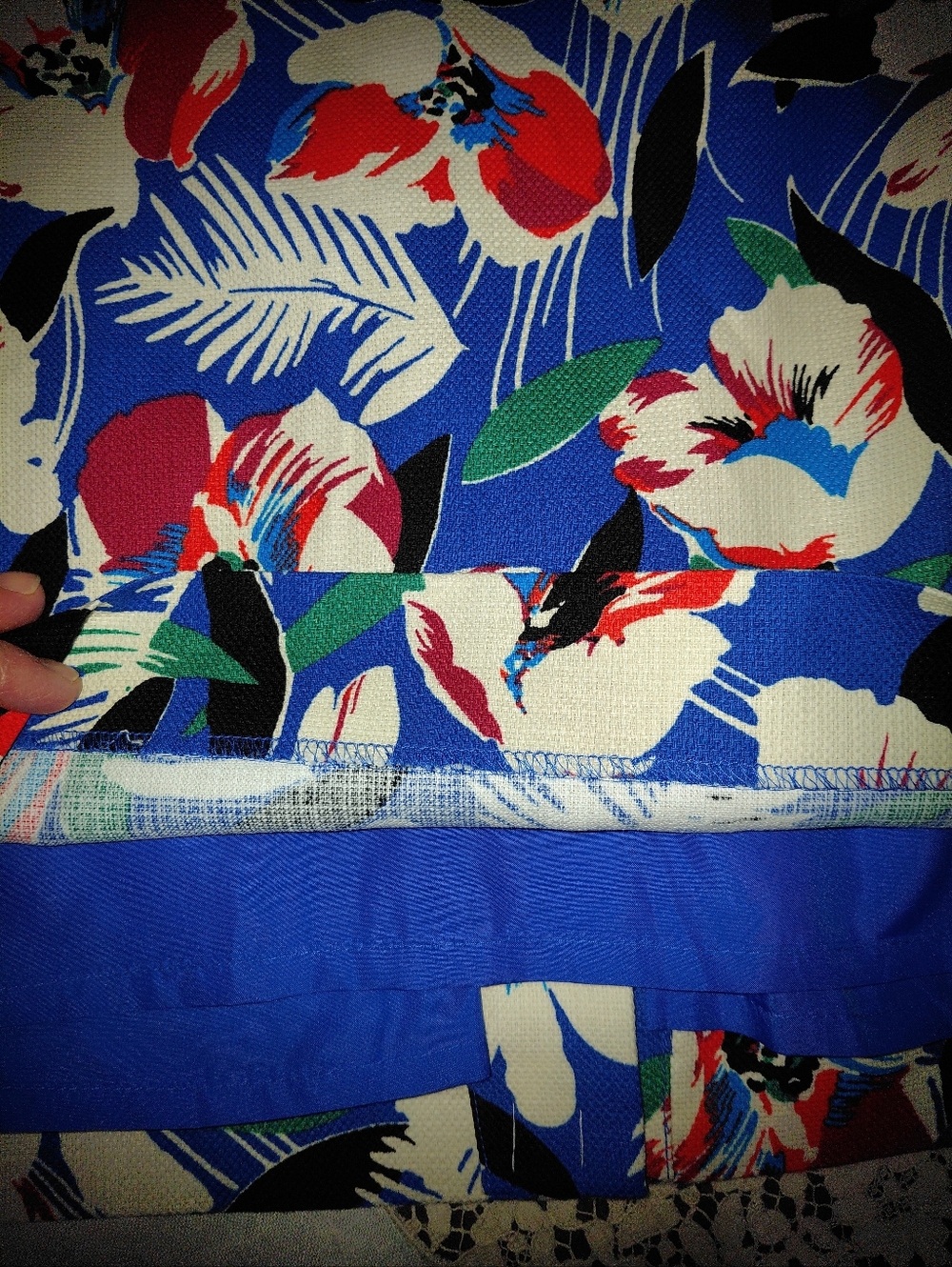 NWOT Sz 8 J. Crew Blue Hawaiian Floral Basketweave Pencil Skirt Fully Lined - Picture 10 of 13